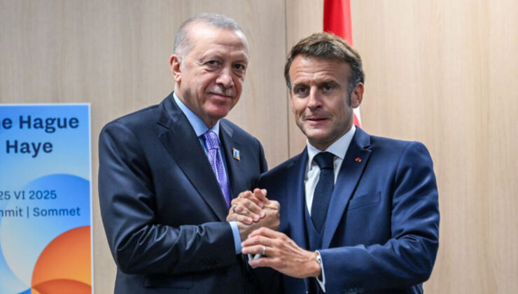 Cumhurbaşkanı Erdoğan, Macron’la görüştü