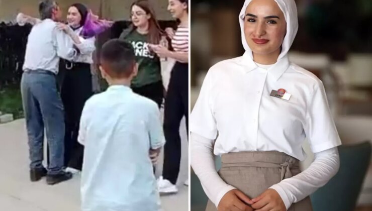 Sınav çıkışı babasının çiçeklerle karşıladığı Çimen, hayallerine kavuştu