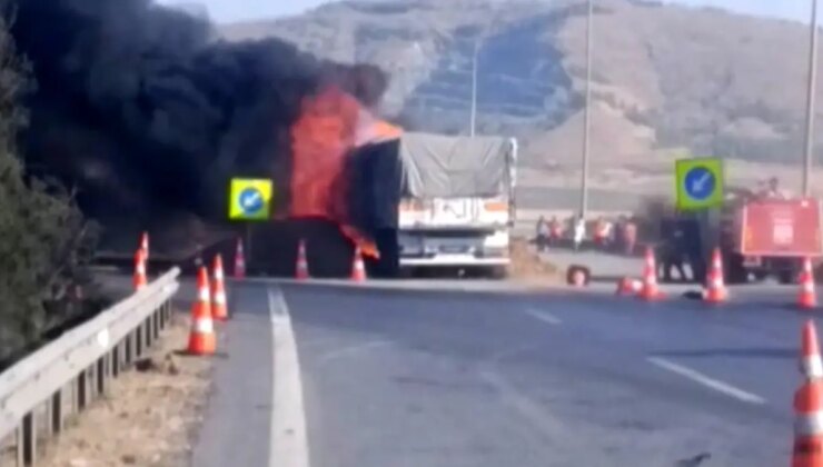 TAG Otoyolu’nda Tır Yangını: Sürücü Yaralandı