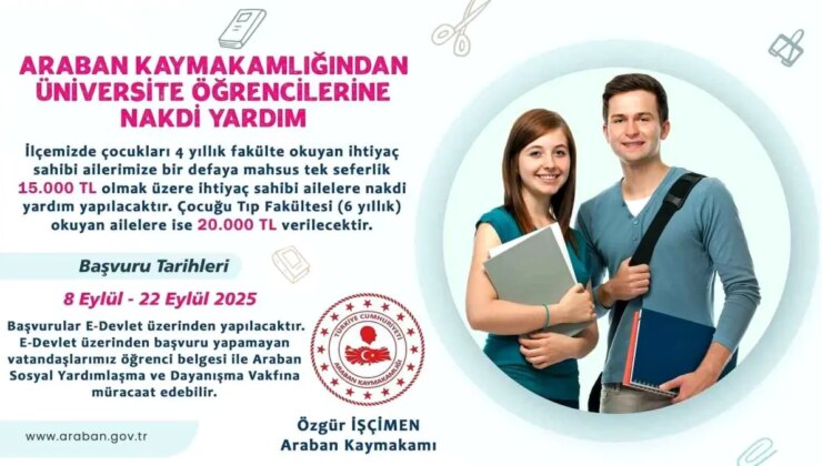 Gaziantep Araban’da Eğitim Yardımı Destekleri Duyuruldu