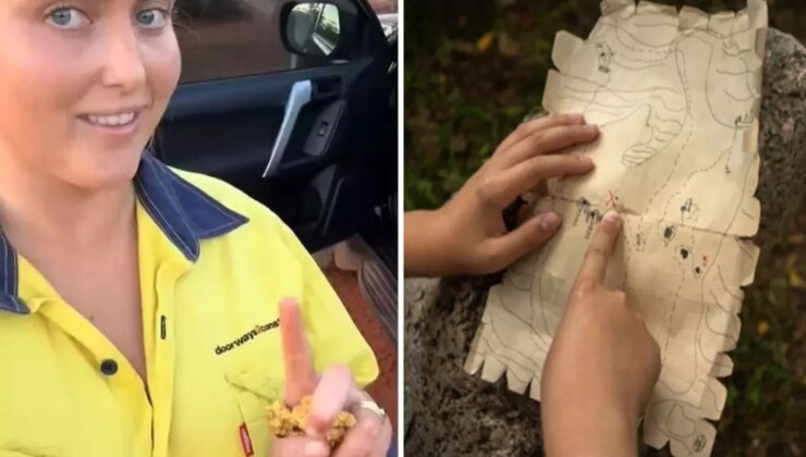 Kazmayı vurduğu yerden altın çıkaran kadın haritasını paylaştı