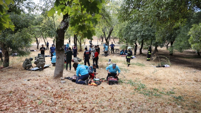 Gaziantep’te patlama tatbikatı gerçeği aratmadı