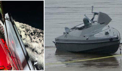 ‘Kamikaze’ deniz aracı bulup önce tekneye çektiler sonra limana getirdiler!