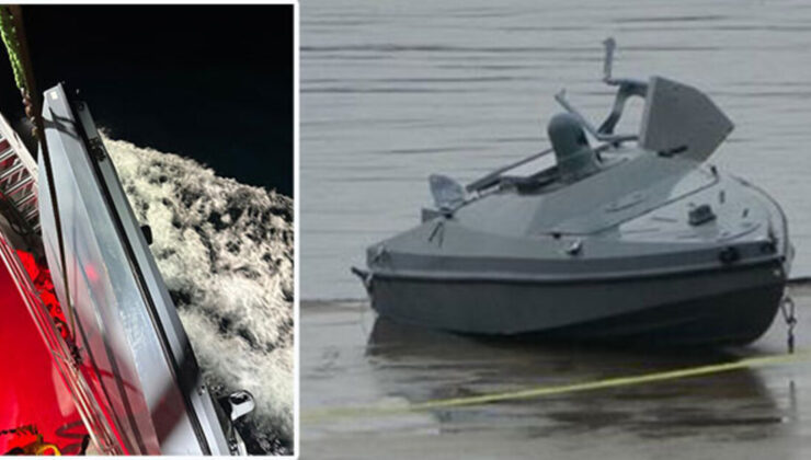 ‘Kamikaze’ deniz aracı bulup önce tekneye çektiler sonra limana getirdiler!