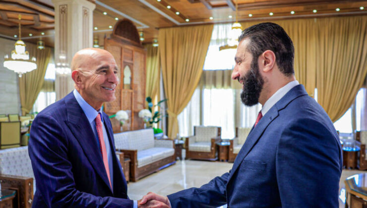 Suriye Cumhurbaşkanı Şara, Şam’da ABD’nin Suriye Özel Temsilcisi Barrack’la görüştü