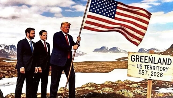 Trump’tan yeni paylaşım, Grönland’a ABD bayrağı dikti