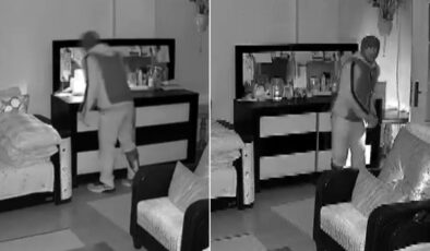Evine giren hırsızın aklını aldı! O anlar saniye saniye kamerada