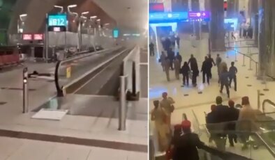 Görüntüler Dubai’den! İran İHA’ları havalimanını savaş alanına çevirdi