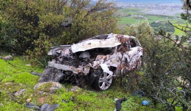 Gaziantep’te devrilen otomobilin sürücüsü öldü