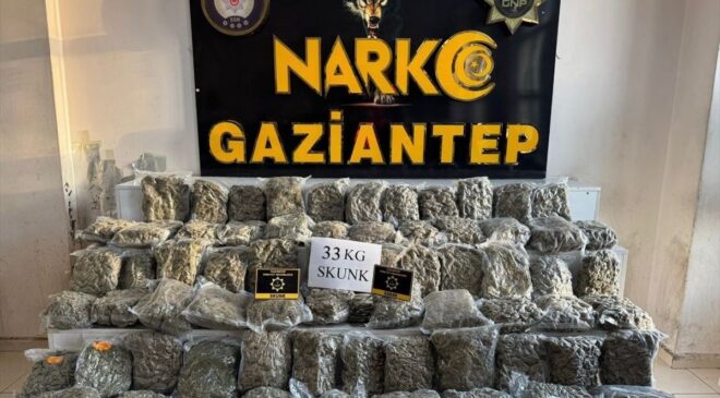Gaziantep’te düzenlenen uyuşturucu operasyonunda 1 zanlı tutuklandı