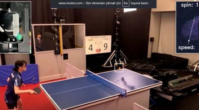 MASA TENİSİ ROBOTU ÜST DÜZEY SPORCULARI YENDİ VE TARİHE GEÇTİ