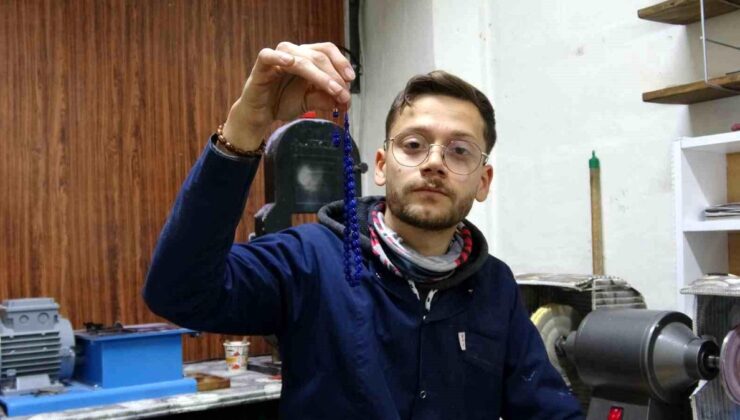 Tespih meraklısı genç hobisini ustalığa dönüştürdü