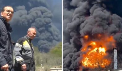 Ukrayna’nın vurduğu petrol rafinerisindeki yangın devam ediyor