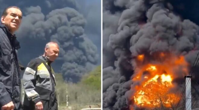 Ukrayna’nın vurduğu petrol rafinerisindeki yangın devam ediyor