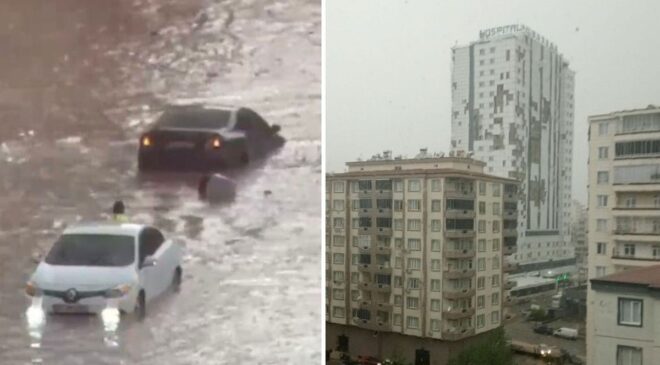 Gaziantep ve Kahramanmaraş’ta sağanak ve fırtına: Çatılar uçtu, yollar göle döndü