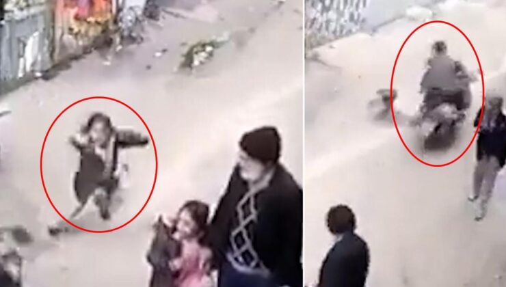 Gaziantep’te motorcunun çarptığı küçük çocuk metrelerce savruldu