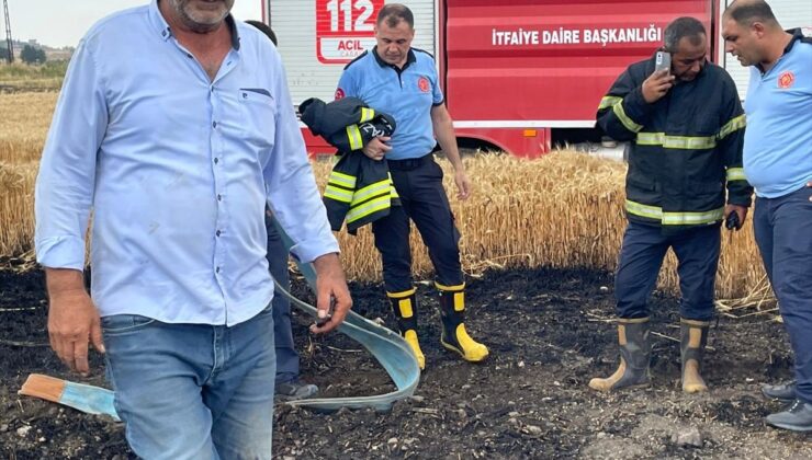 İslahiye’de buğday ekili tarlada çıkan yangın söndürüldü